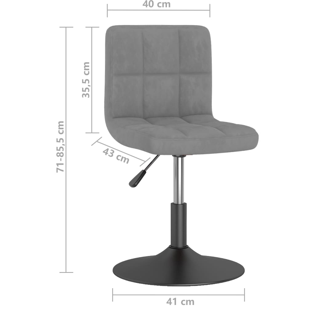Sedie da Pranzo Girevoli 4 pz Grigio Scuro in Velluto | homemem39