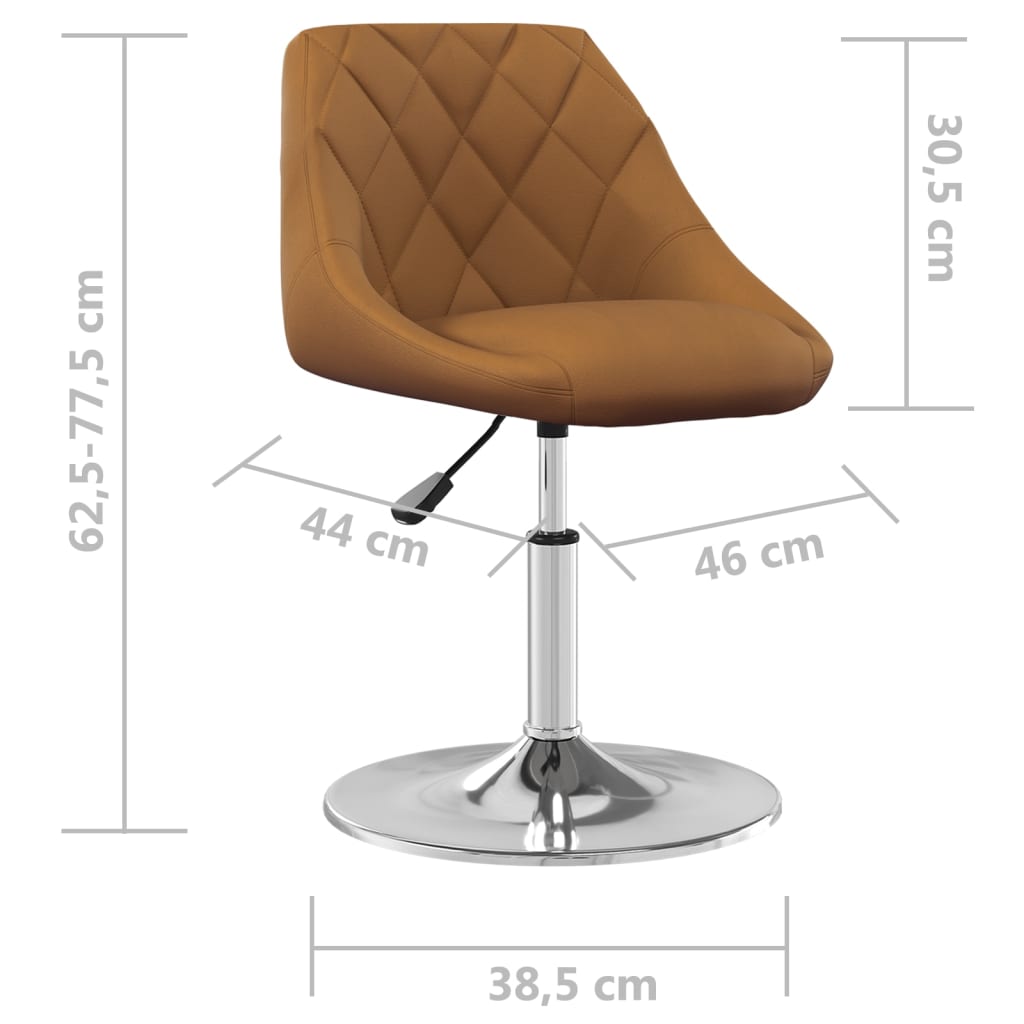 Sedie da Pranzo Girevoli 4 pz Marroni Velluto