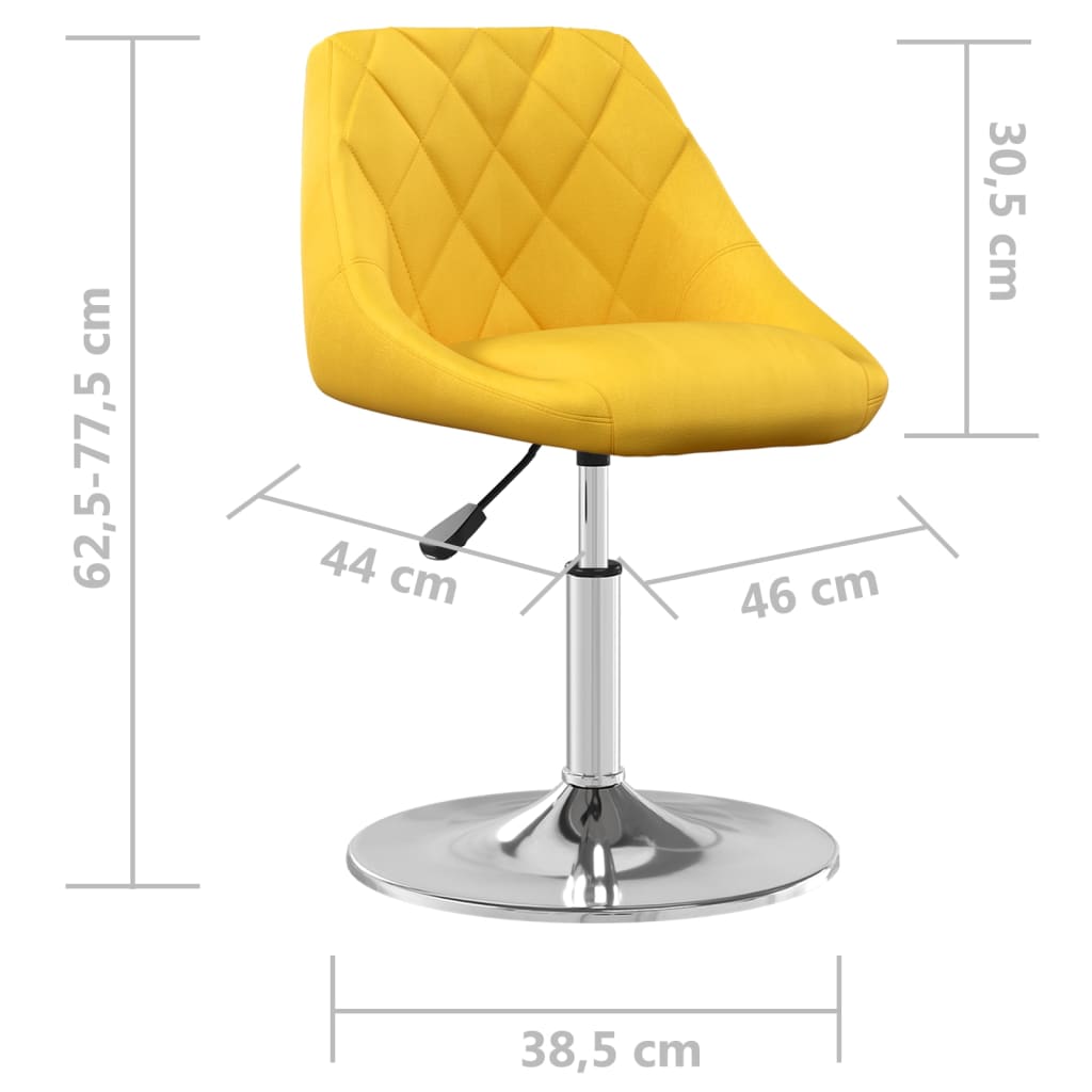 Sedie da pranzo Girevoli 4 pz Giallo Senape in Velluto | homemem39