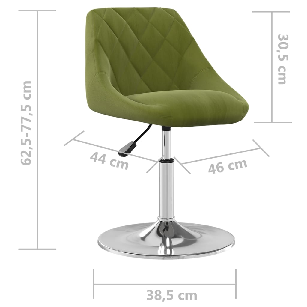 Sedie da Pranzo Girevoli 6 pz Verde Chiaro in Velluto | homemem39
