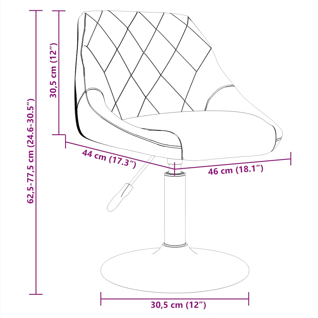 Sedie da Pranzo Girevoli 4 pz Nere in Velluto