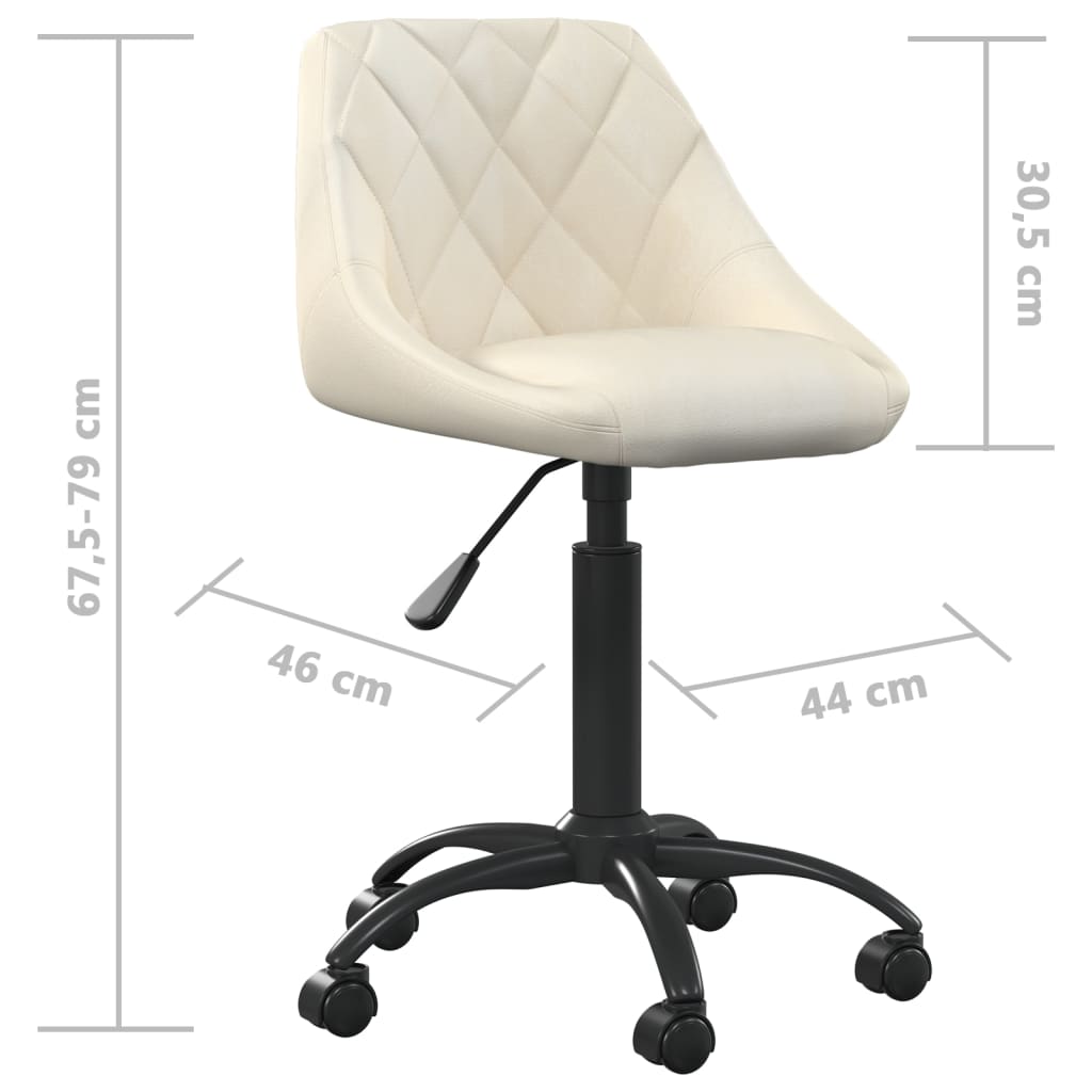 Sedia da Ufficio Crema in Velluto | homemem39