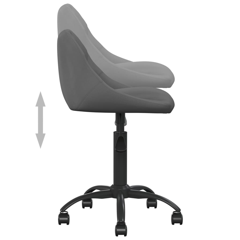 Sedia da Ufficio Grigio Scuro in Velluto - homemem39