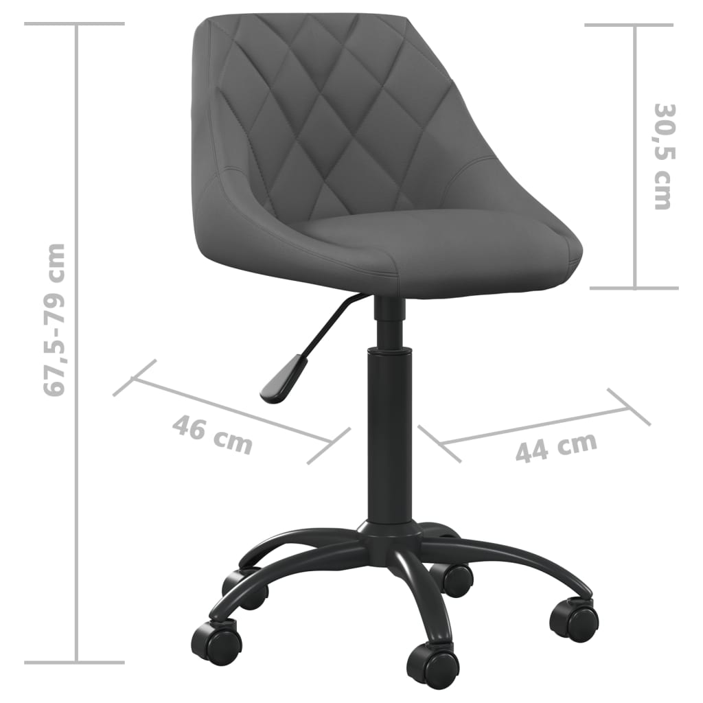 Sedia da Ufficio Grigio Scuro in Velluto - homemem39
