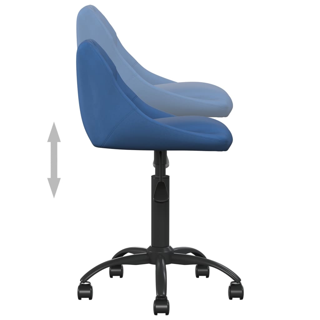 Sedia da Ufficio Blu in Velluto - homemem39