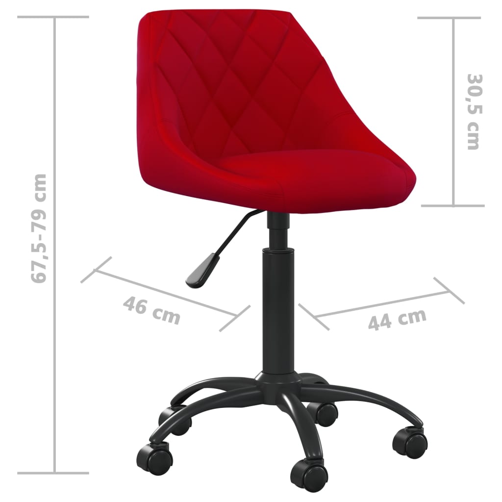 Sedia da Ufficio Rosso Vino in Velluto | homemem39