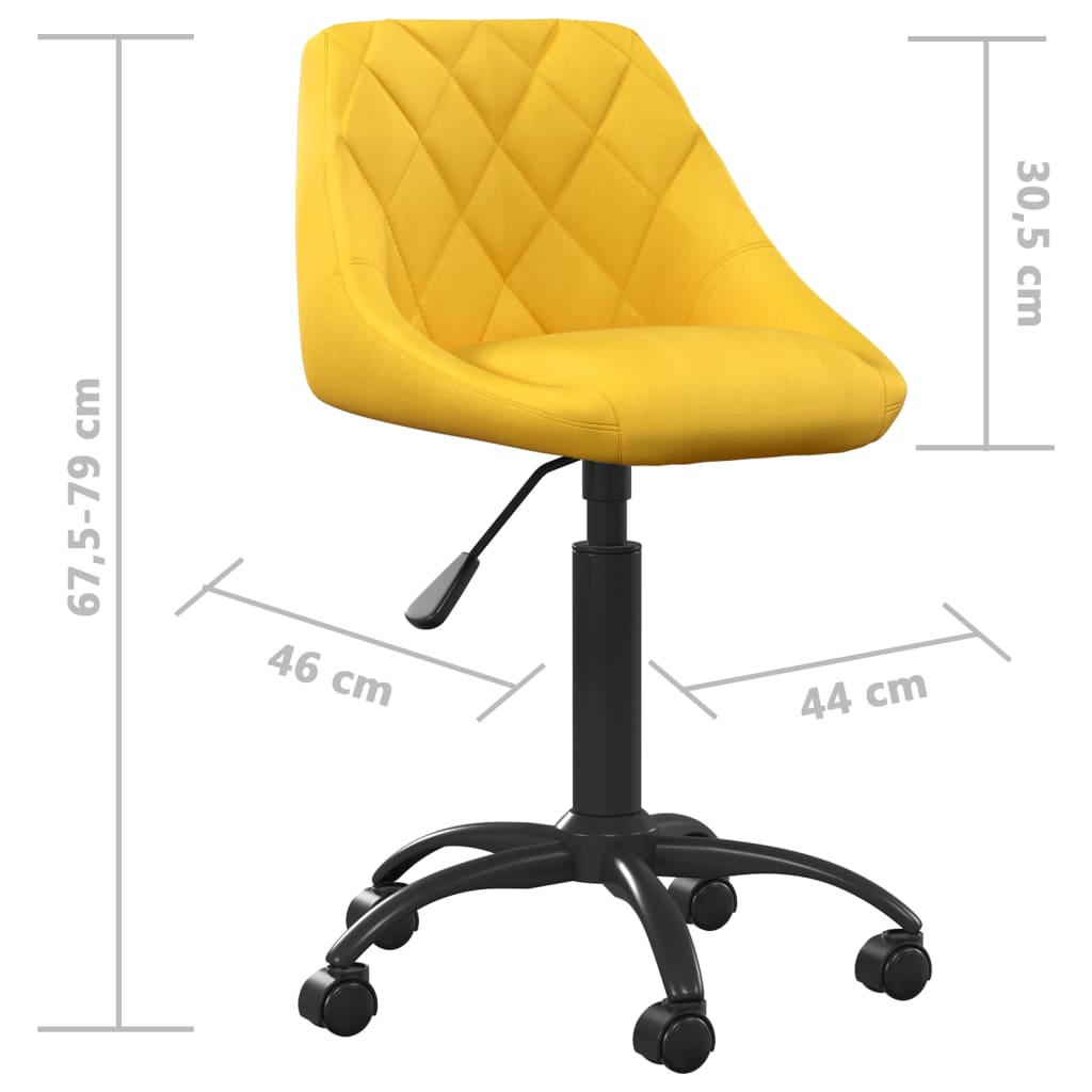 Sedia da Ufficio Giallo Senape in Velluto | homemem39