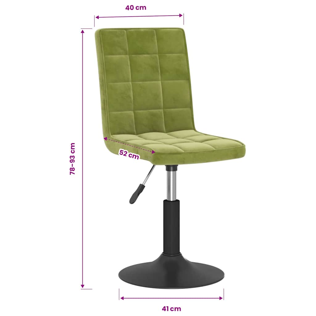 Sedie da Pranzo Girevoli 6 pz Verde Chiaro in Velluto | homemem39