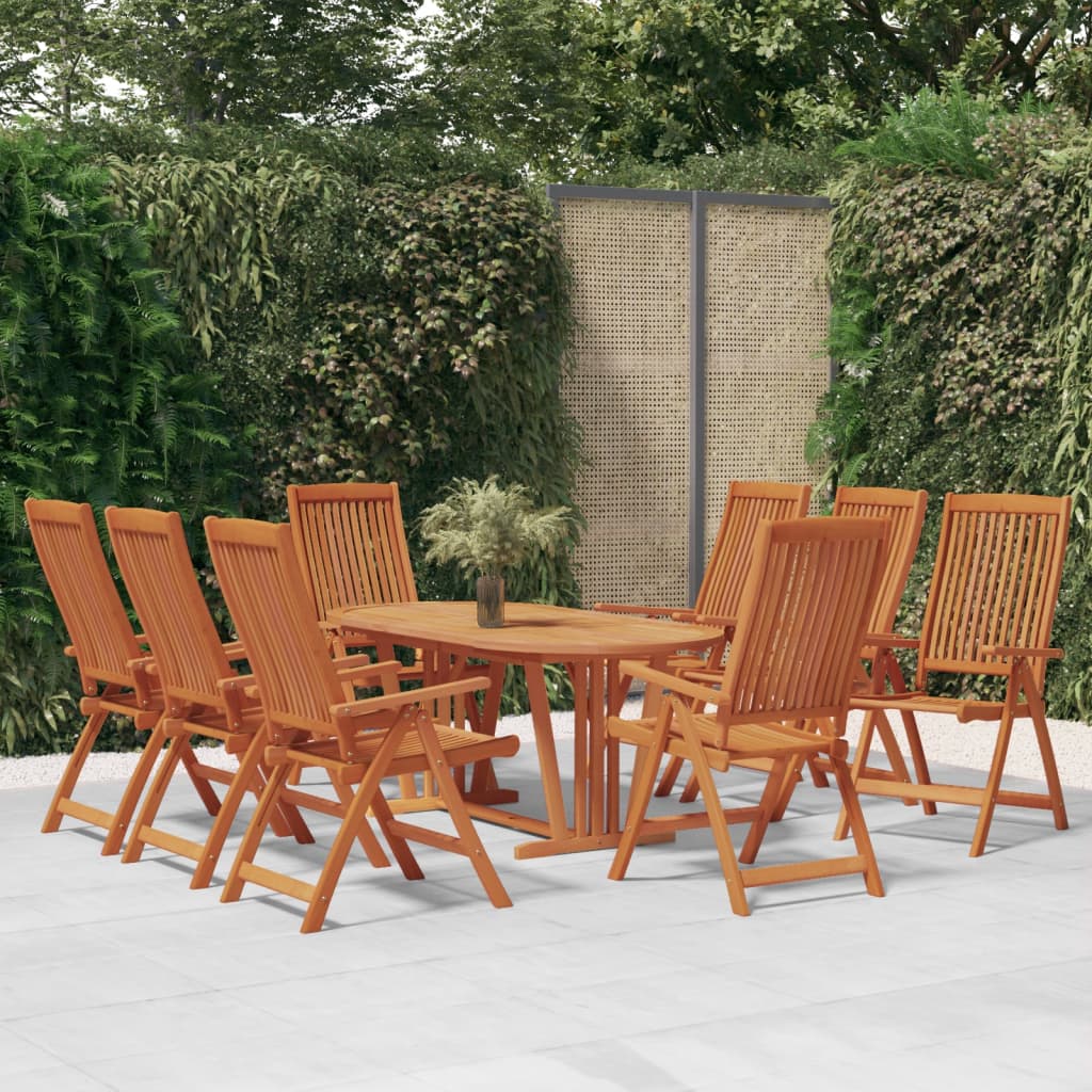 Sedie da Giardino Pieghevoli 8pz in Legno Massello di Eucalipto - homemem39