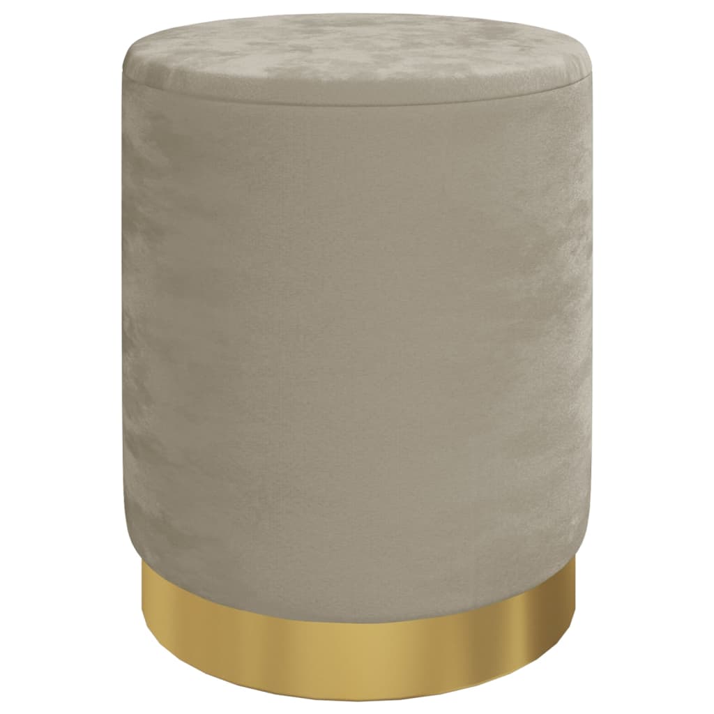 Sgabello Rotondo con Contenitore Grigio Scuro in Velluto 31 x 37 cm - homemem39