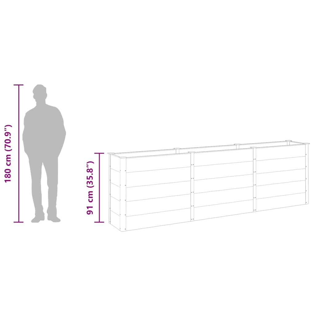 Fioriera Rialzata da Giardino Grigia 300x50x91 cm in WPC - homemem39