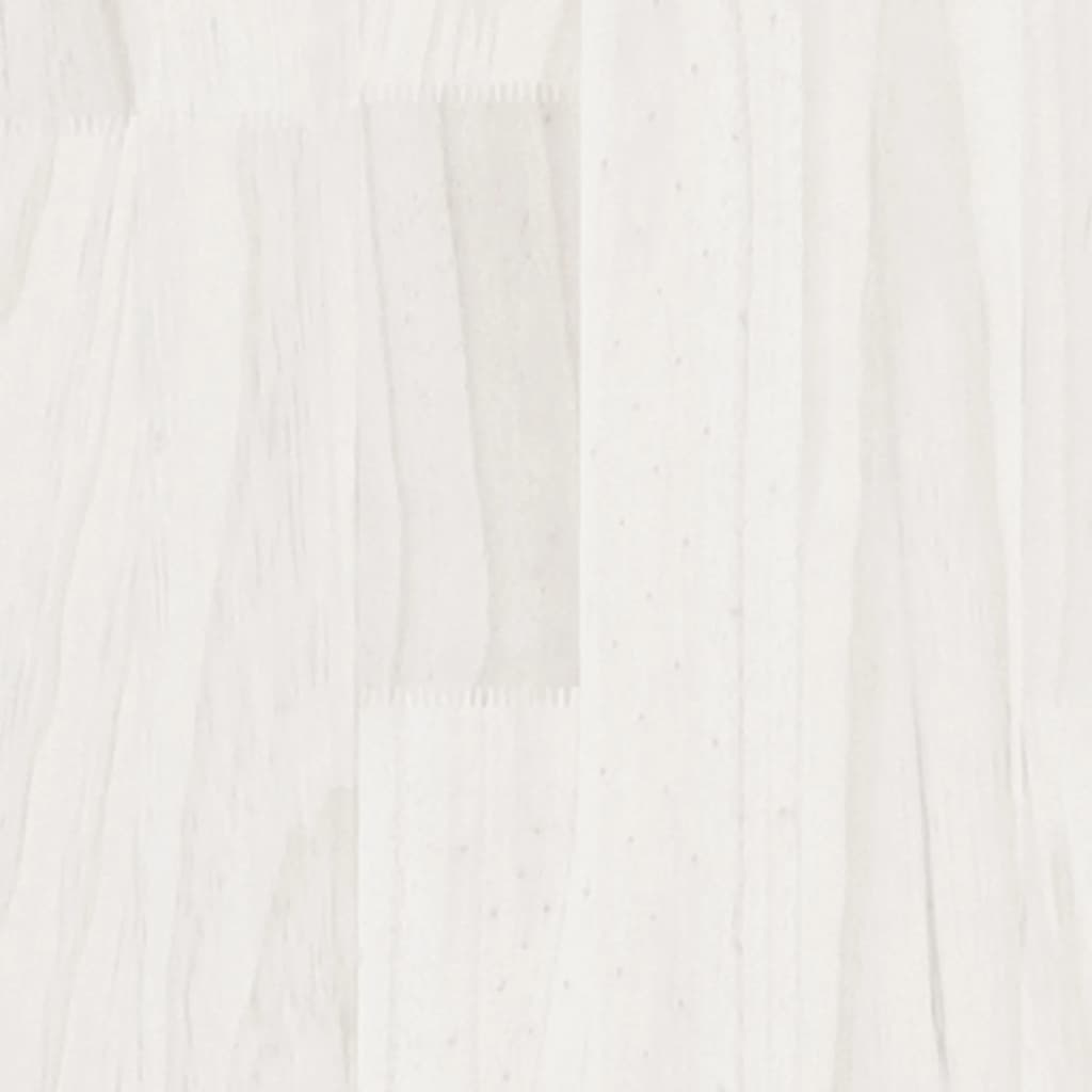 Tavolino da Salotto Bianco 75x50x33,5 cm Legno Massello di Pino