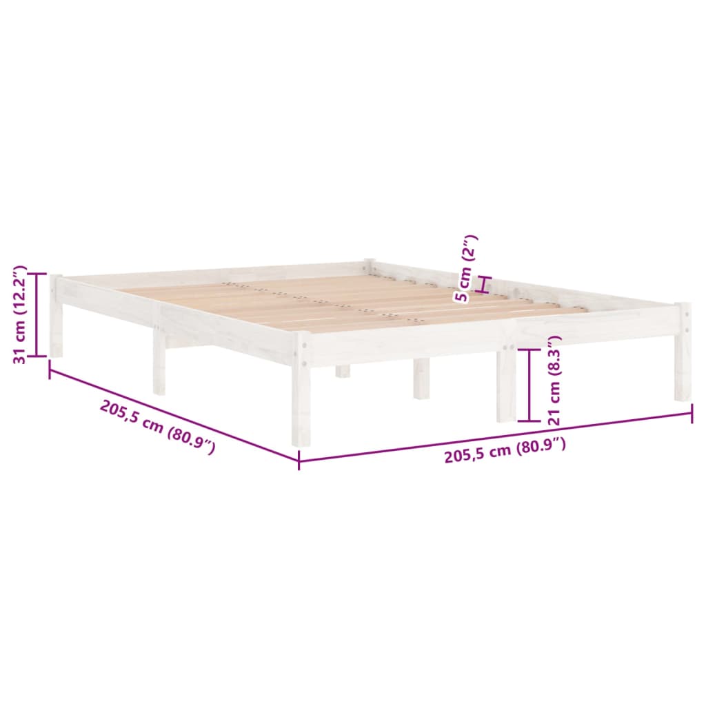 Giroletto Bianco in Legno Massello di Pino 200x200 cm | homemem39