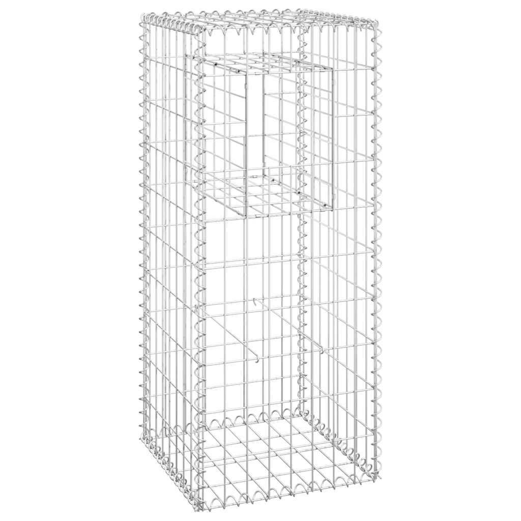 Cesto a Gabbione a Torre 40x40x100 cm in Ferro - homemem39