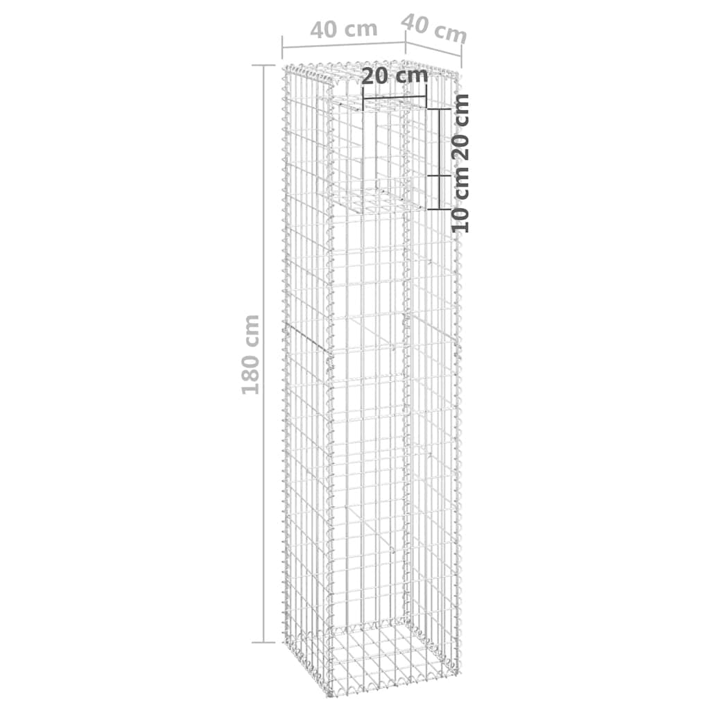 Cesti a Gabbione a Torre 2 pz 40x40x180 cm in Ferro | homemem39