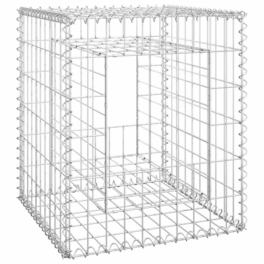 Cesto a Gabbione a Torre 50x50x60 cm in Ferro - homemem39