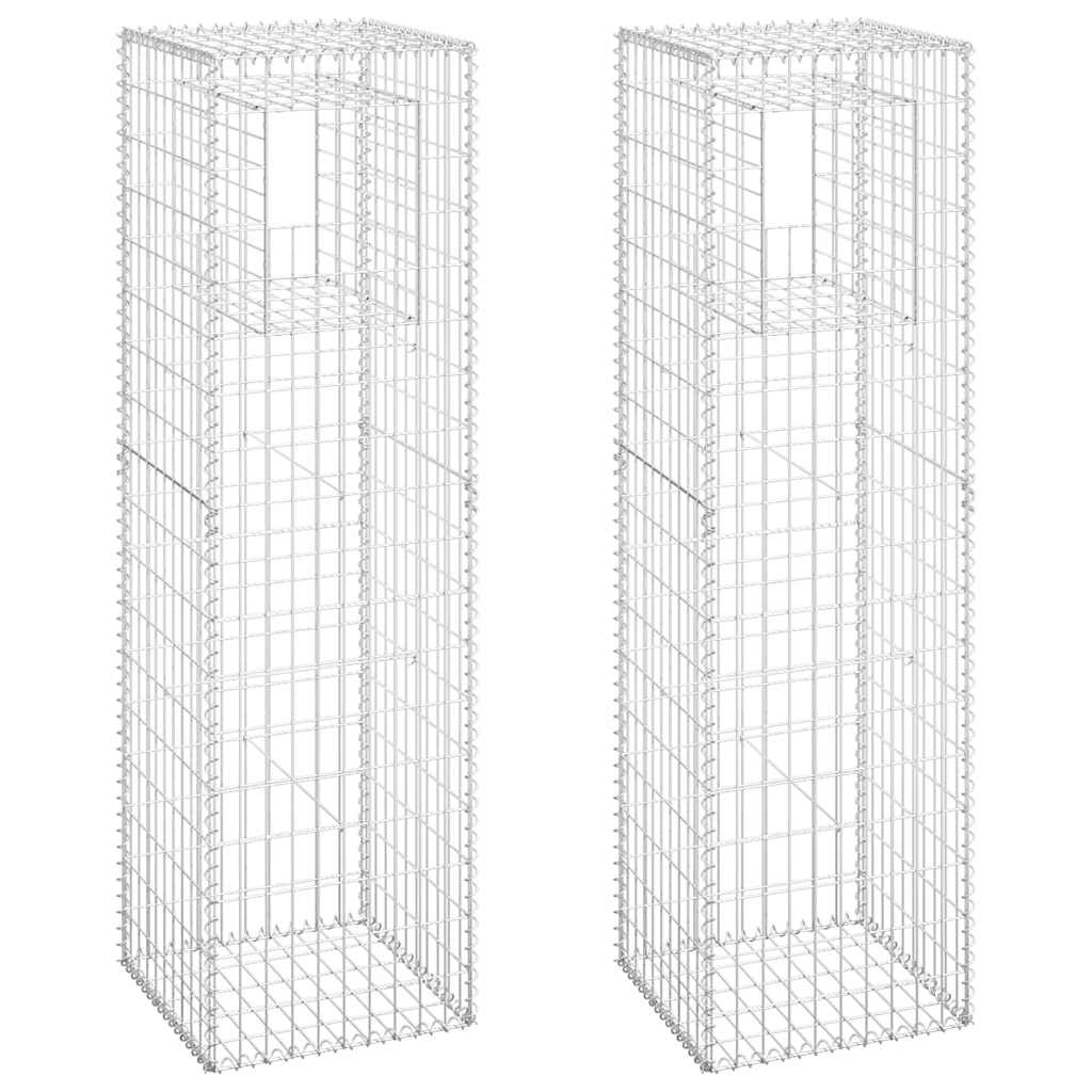 Cesti a Gabbione a Torre 2 pz 50x50x180 cm in Ferro - homemem39