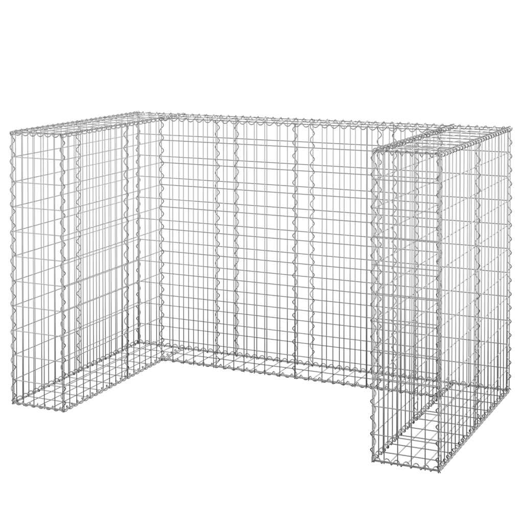 Gabbione per Bidoni in Acciaio Zincato 180x100x110 cm - homemem39