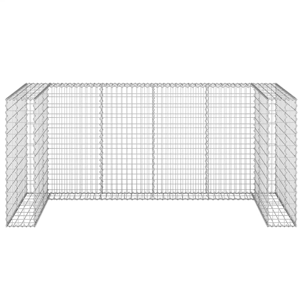 Gabbione per Bidoni in Acciaio Zincato 254x100x110 cm - homemem39