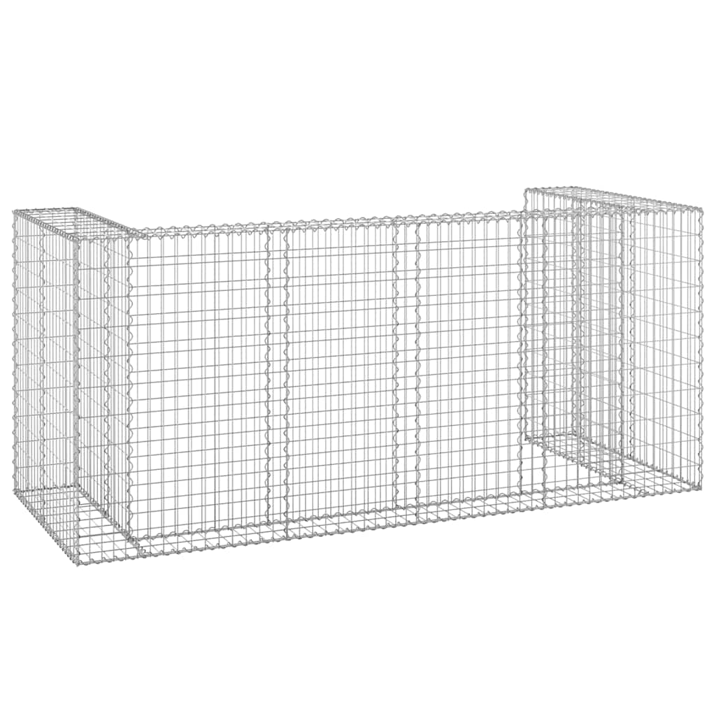 Gabbione per Bidoni in Acciaio Zincato 254x100x110 cm - homemem39