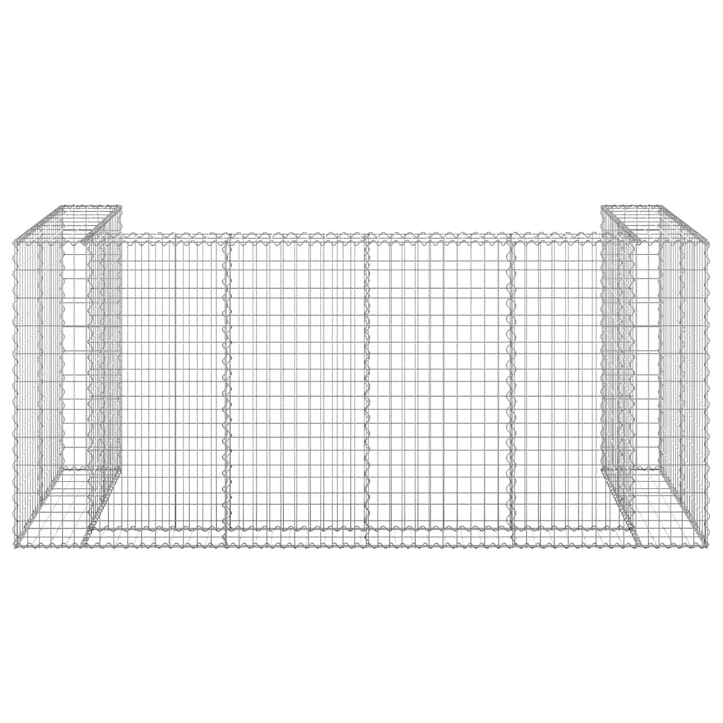 Gabbione per Bidoni in Acciaio Zincato 254x100x110 cm - homemem39
