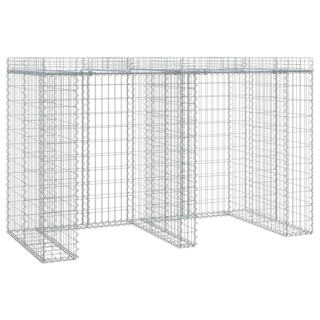 Parete Gabbioni Bidone Spazzatura 192x91x120 cm Ferro Zincato - homemem39