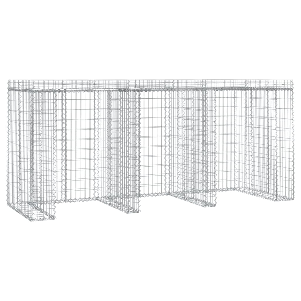 Parete Gabbioni Bidone Spazzatura 270x91x120 cm Ferro Zincato - homemem39