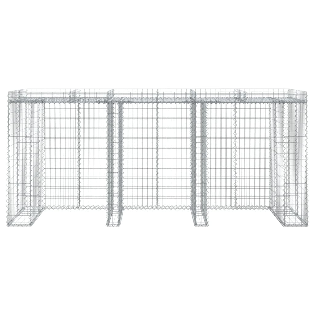 Parete Gabbioni Bidone Spazzatura 270x91x120 cm Ferro Zincato - homemem39