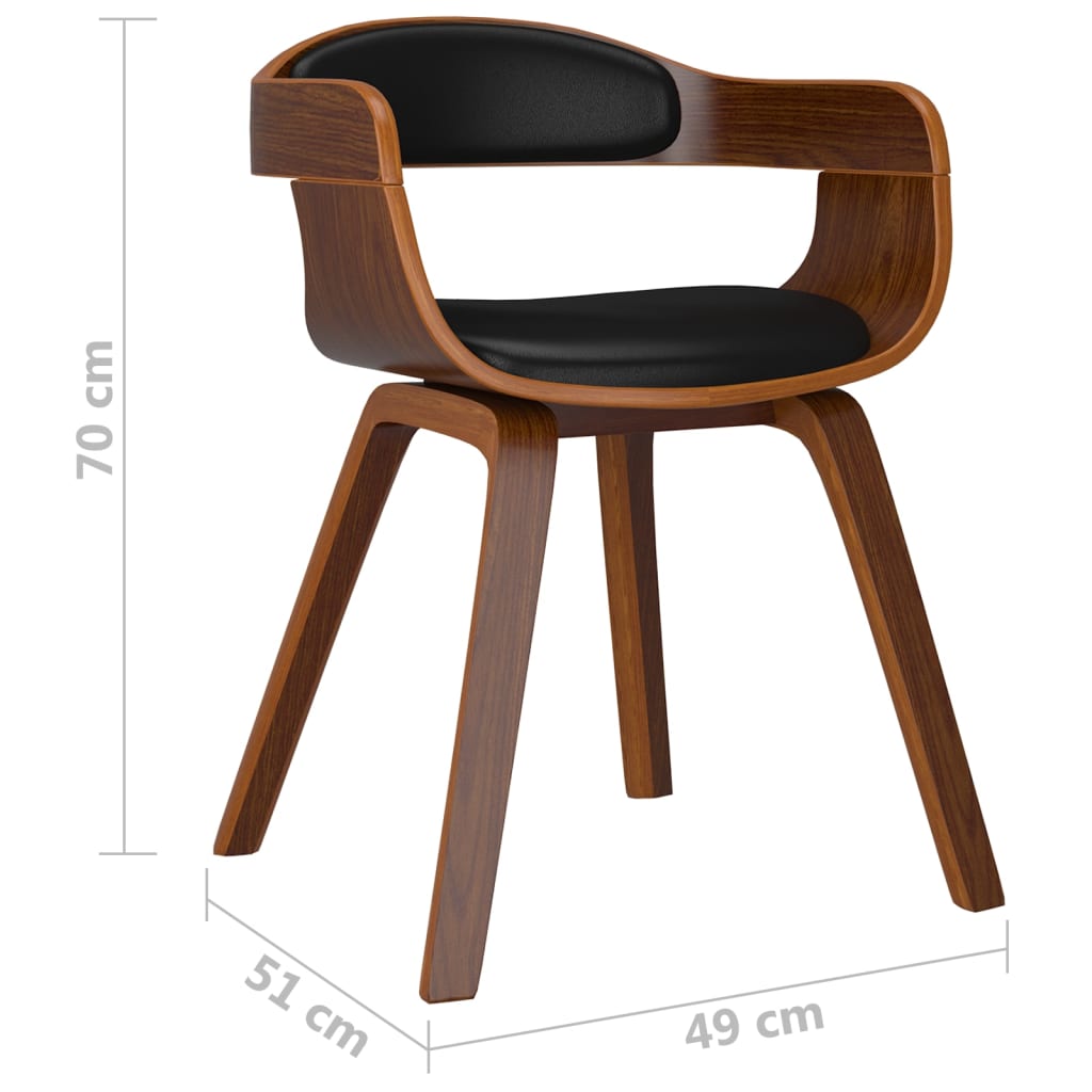 Sedie da Pranzo 2 pz Nere in Legno Curvato e Similpelle | homemem39