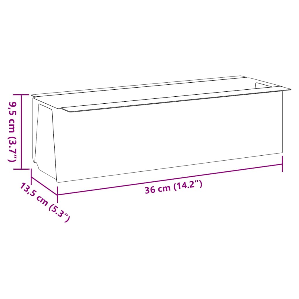 Fioriere per Europallet 12 pz Grigio 36x13,5x9,5 cm in PP | homemem39