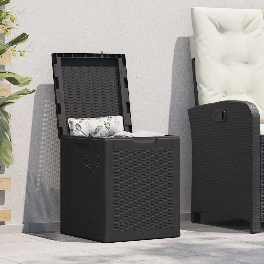 Baule da Giardino 90 L Nero in Rattan PP