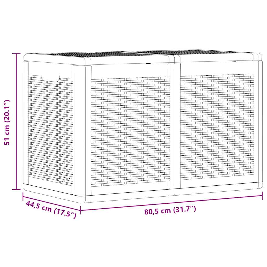 Baule da Giardino 180 L Nero in Rattan PP