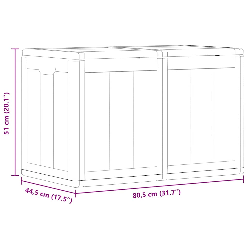 Baule da Giardino 180 L Marrone Aspetto legno in PP