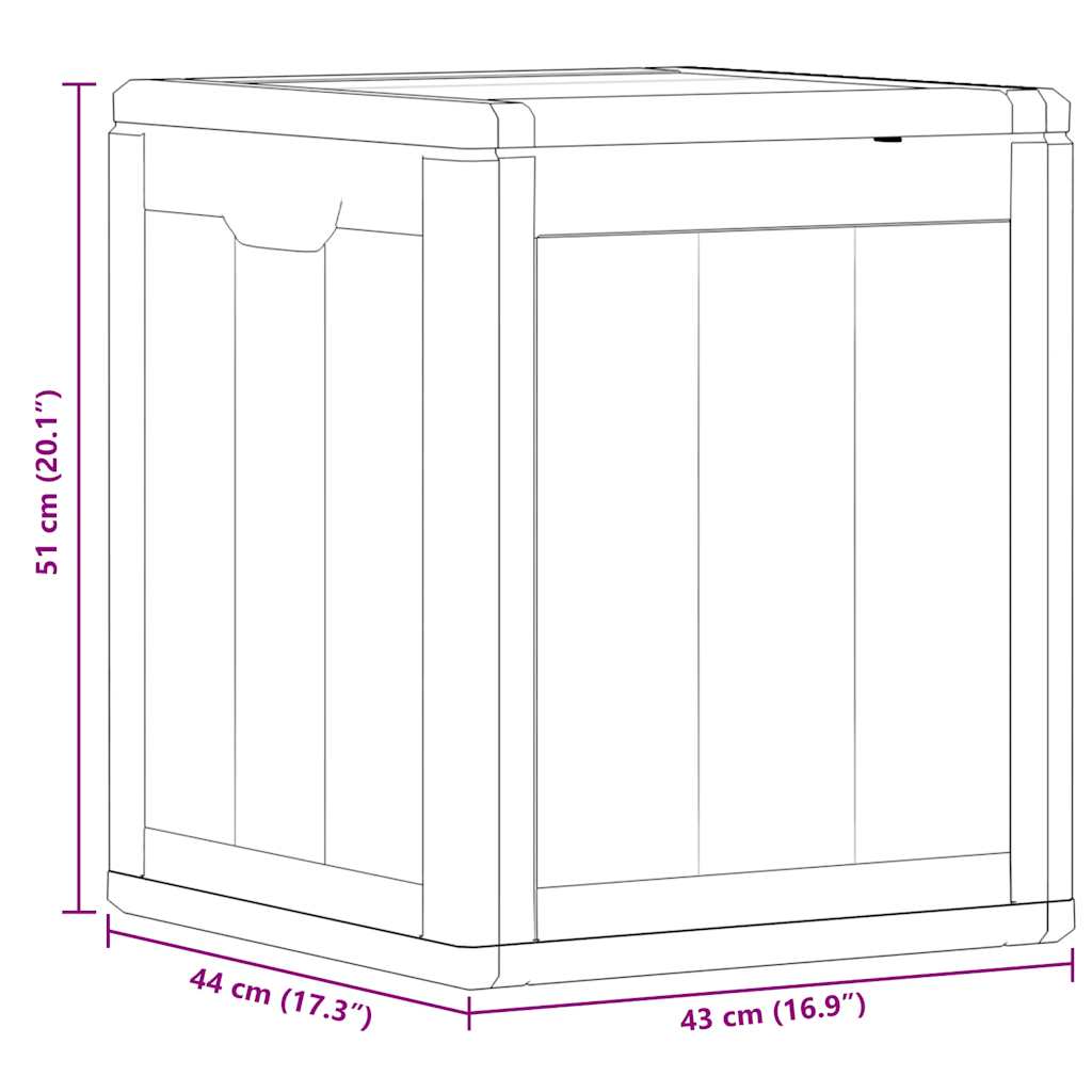 Baule da Giardino 90 L Grigio Aspetto legno in PP