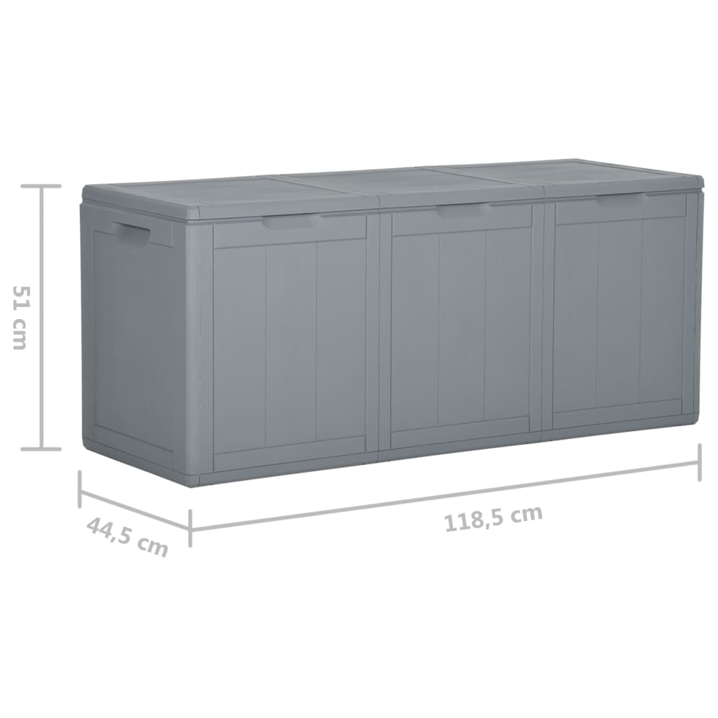 Baule da Giardino 270 L Grigio Aspetto legno in PP