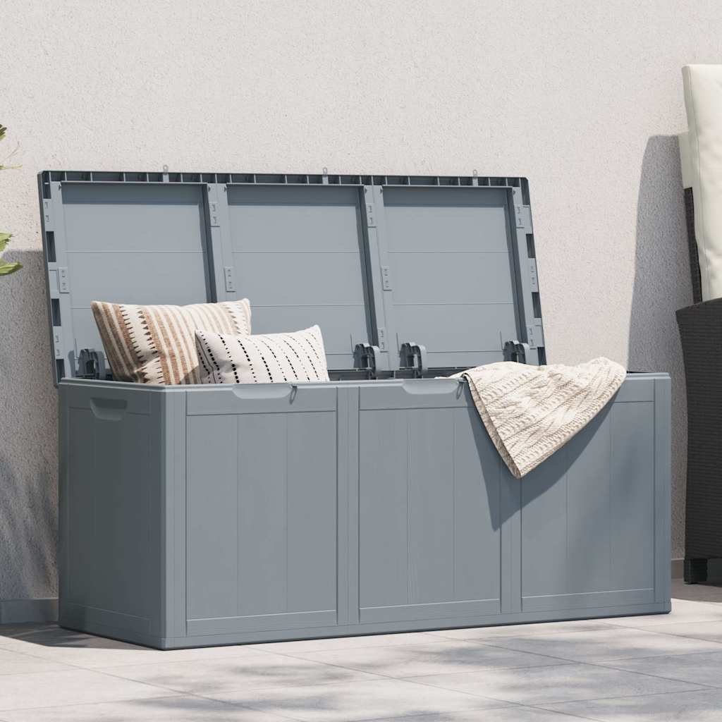 Baule da Giardino 270 L Grigio Aspetto legno in PP