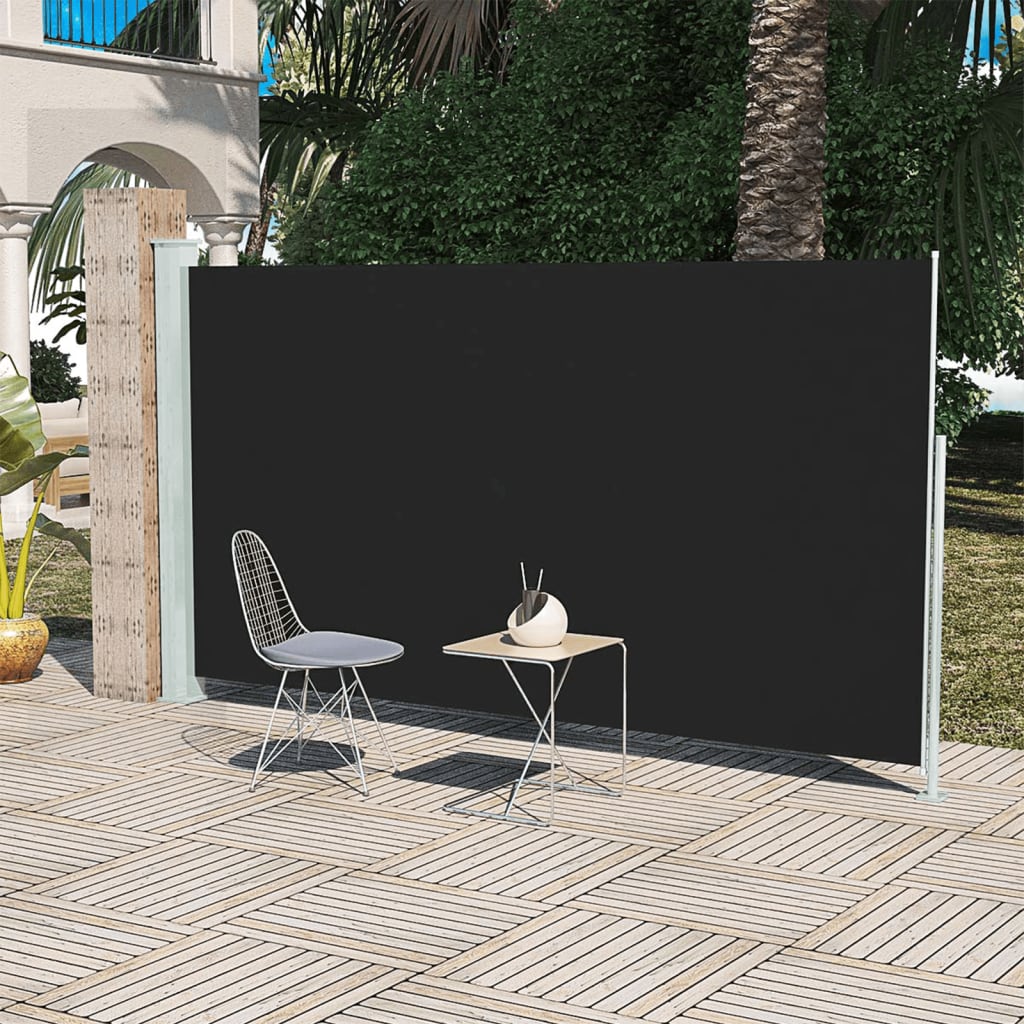 Tenda Laterale Retrattile per Patio 160x300 cm Nera - homemem39