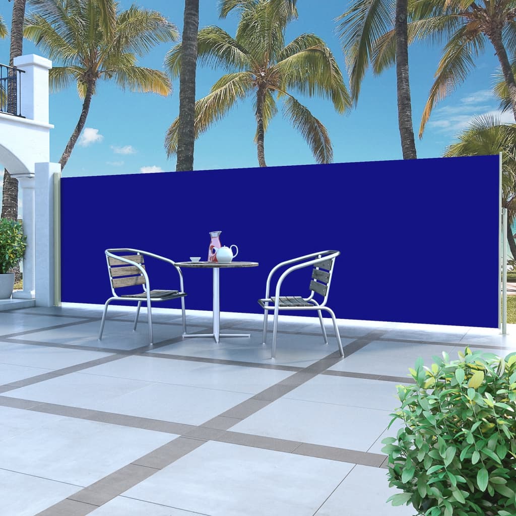 Tenda Laterale Retrattile per Patio 160x500 cm Blu - homemem39