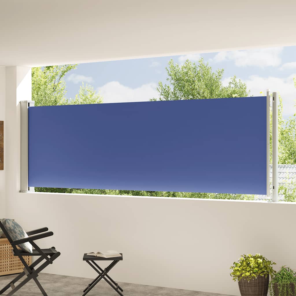 Tenda Laterale Retrattile per Patio 117x600 cm Blu