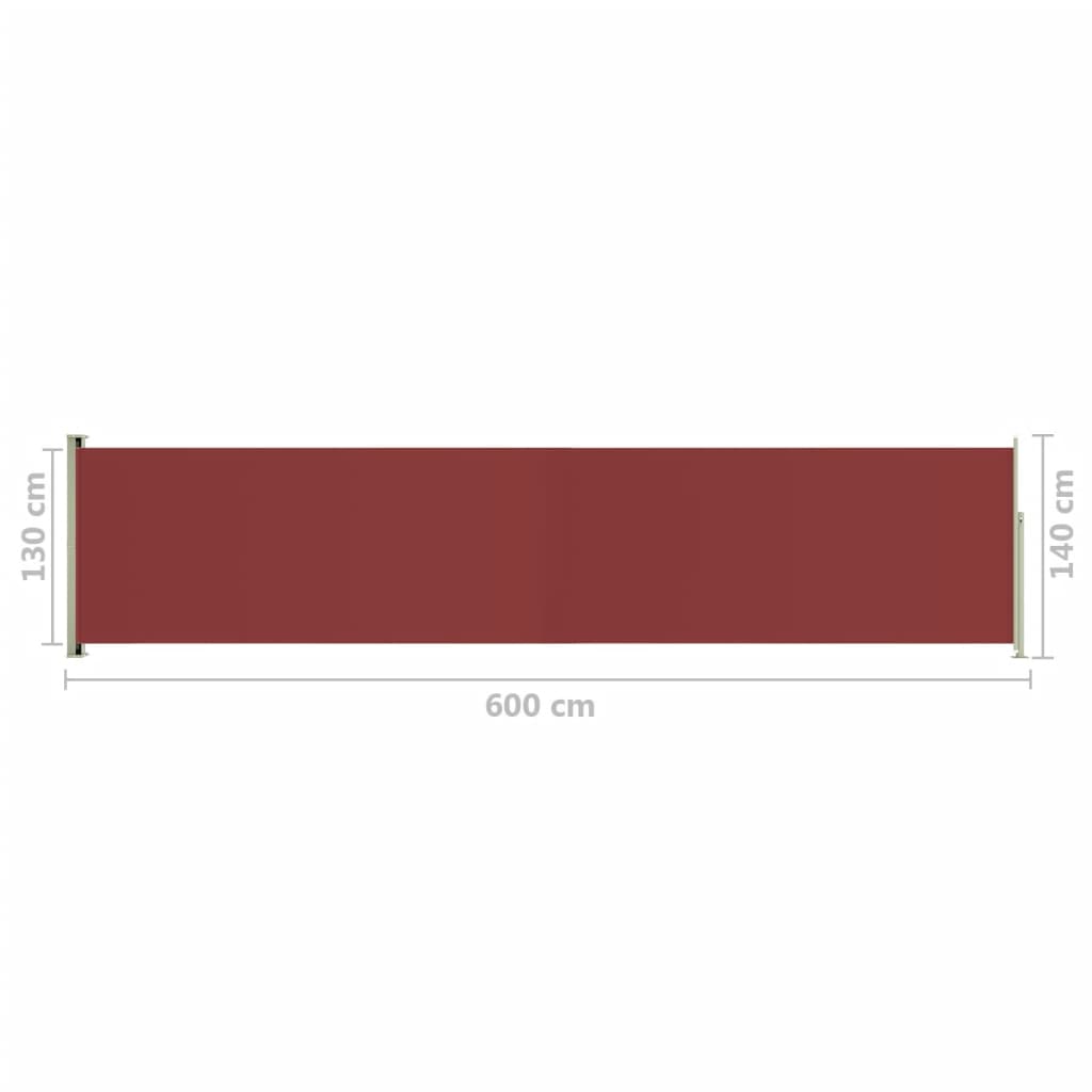 Tenda Laterale Retrattile per Patio 140x600 cm Rossa - homemem39
