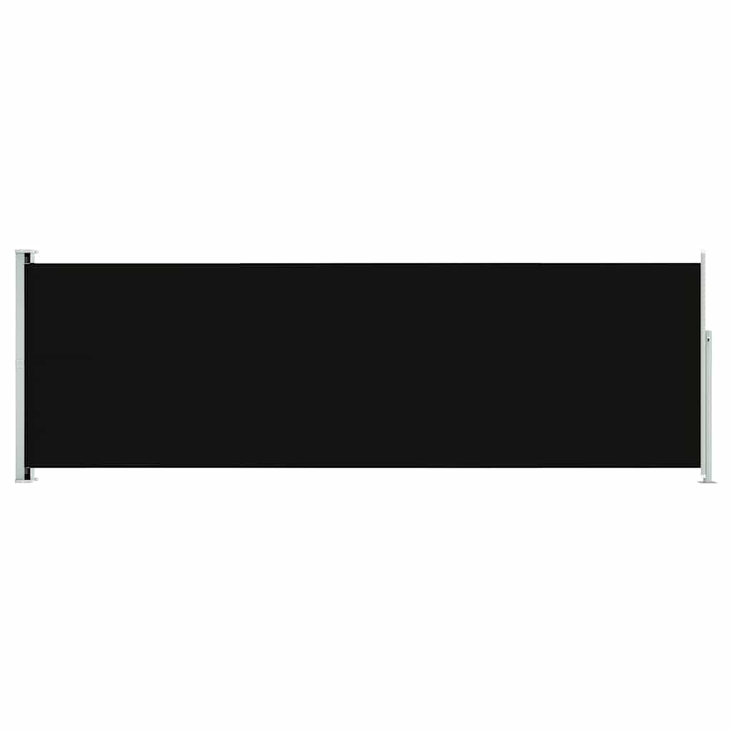Tenda da Sole Laterale Retrattile per Patio 200x600 cm Nera - homemem39