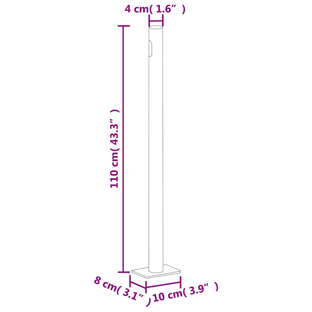 Tenda da Sole Laterale Retrattile Nera 180x600 cm | homemem39