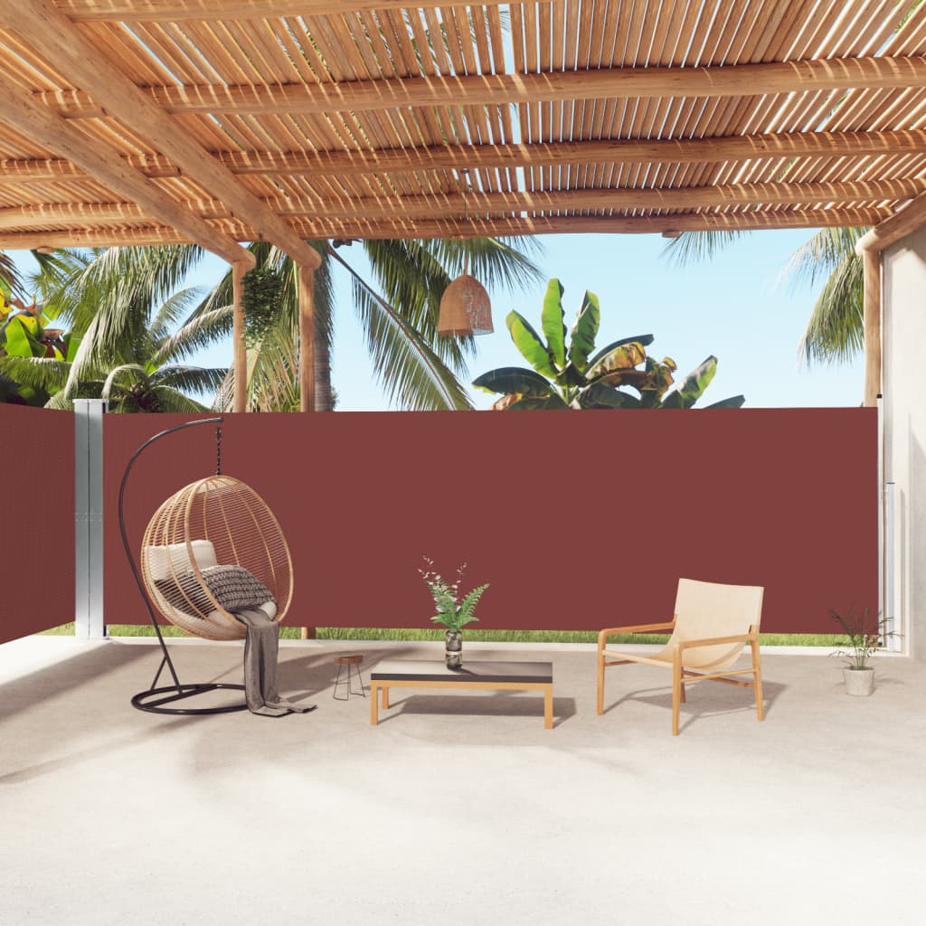 Tenda da Sole Laterale Retrattile Marrone 180x1000 cm - homemem39