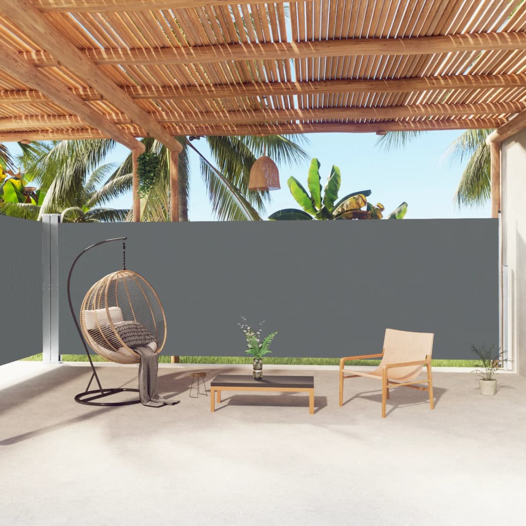 Tenda da Sole Laterale Retrattile Antracite 200x1000 cm - homemem39