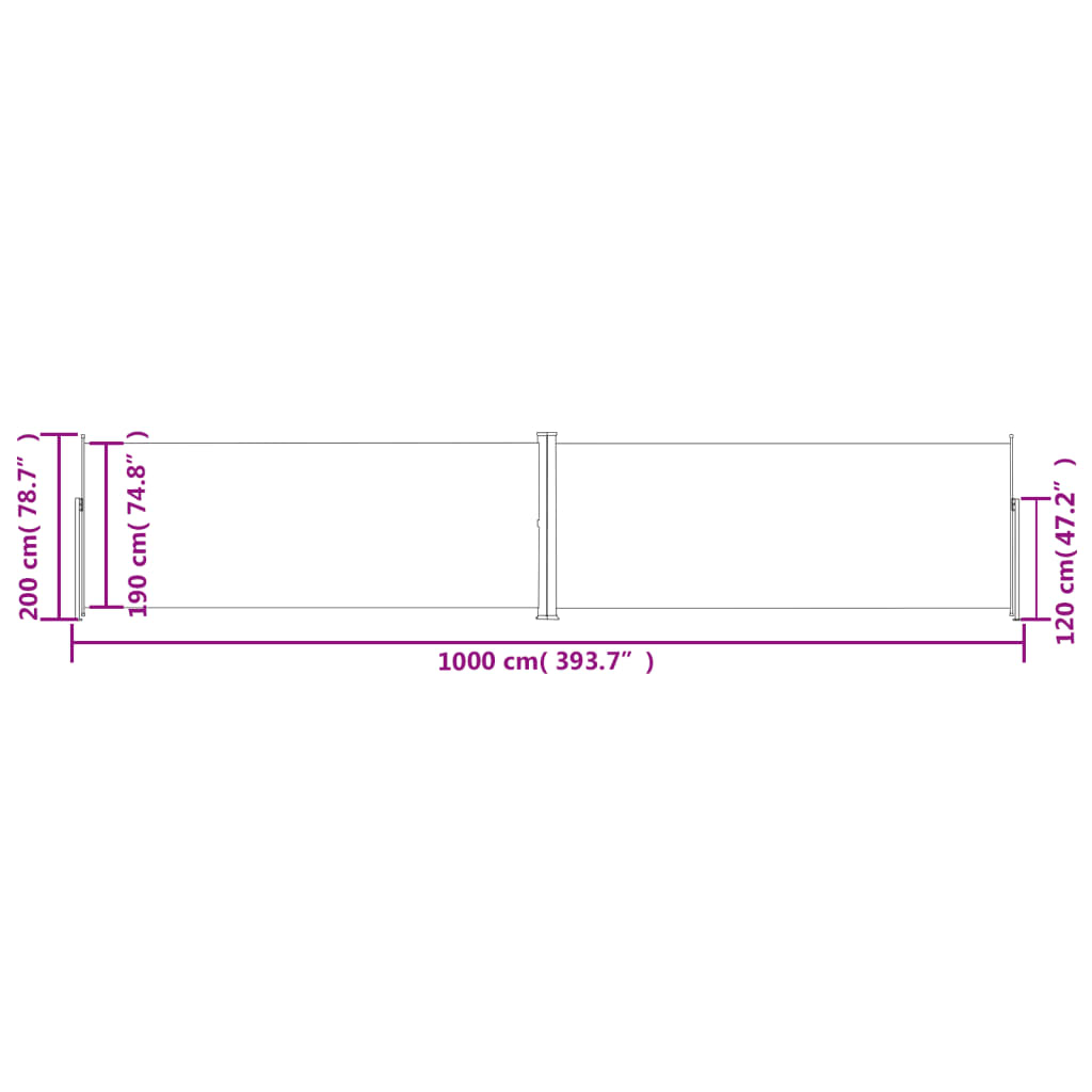 Tenda da Sole Laterale Retrattile Blu 200x1000 cm - homemem39
