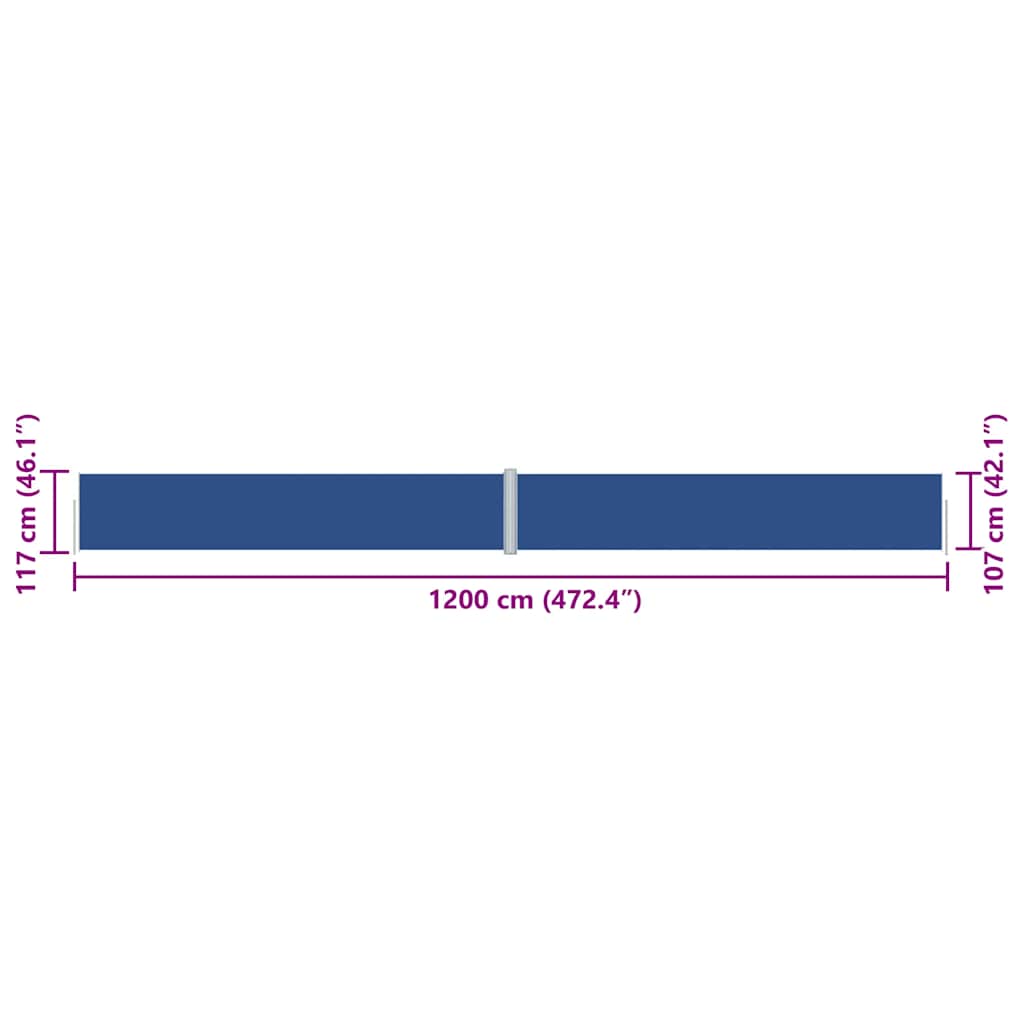 Tenda Laterale Retrattile Blu 117x1200 cm | homemem39
