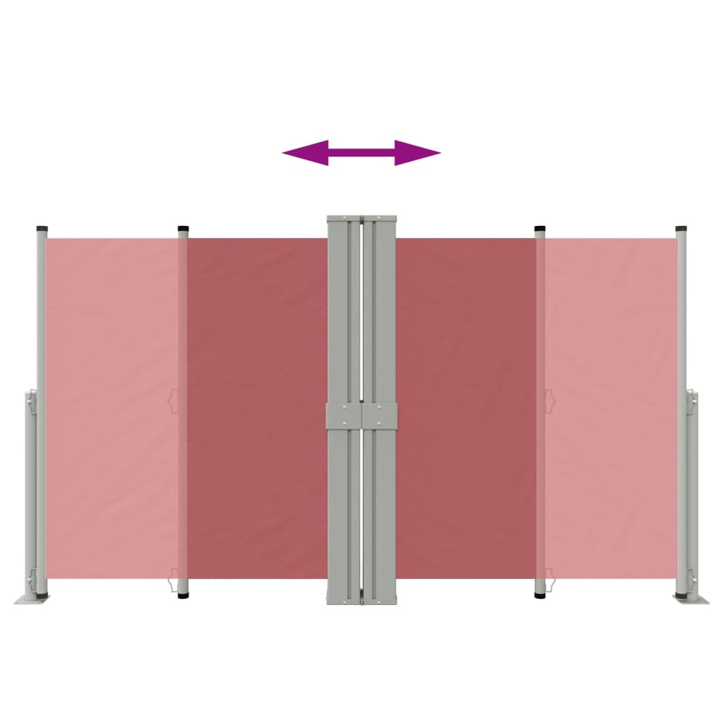 Tenda Laterale Retrattile Rossa 140x1200 cm - homemem39