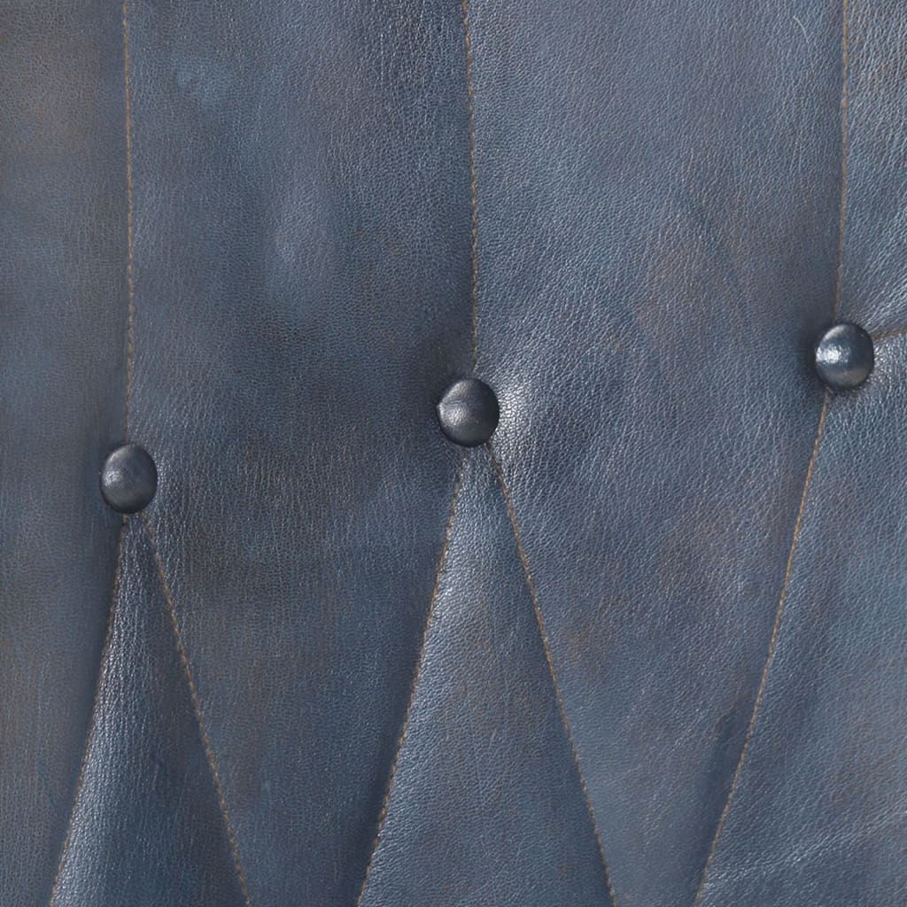 Poltrona Wingback Grigia in Vera Pelle - homemem39