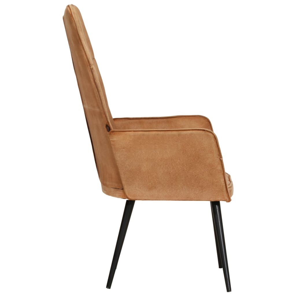 Sedia a Schienale Alto Marrone in Tela - homemem39