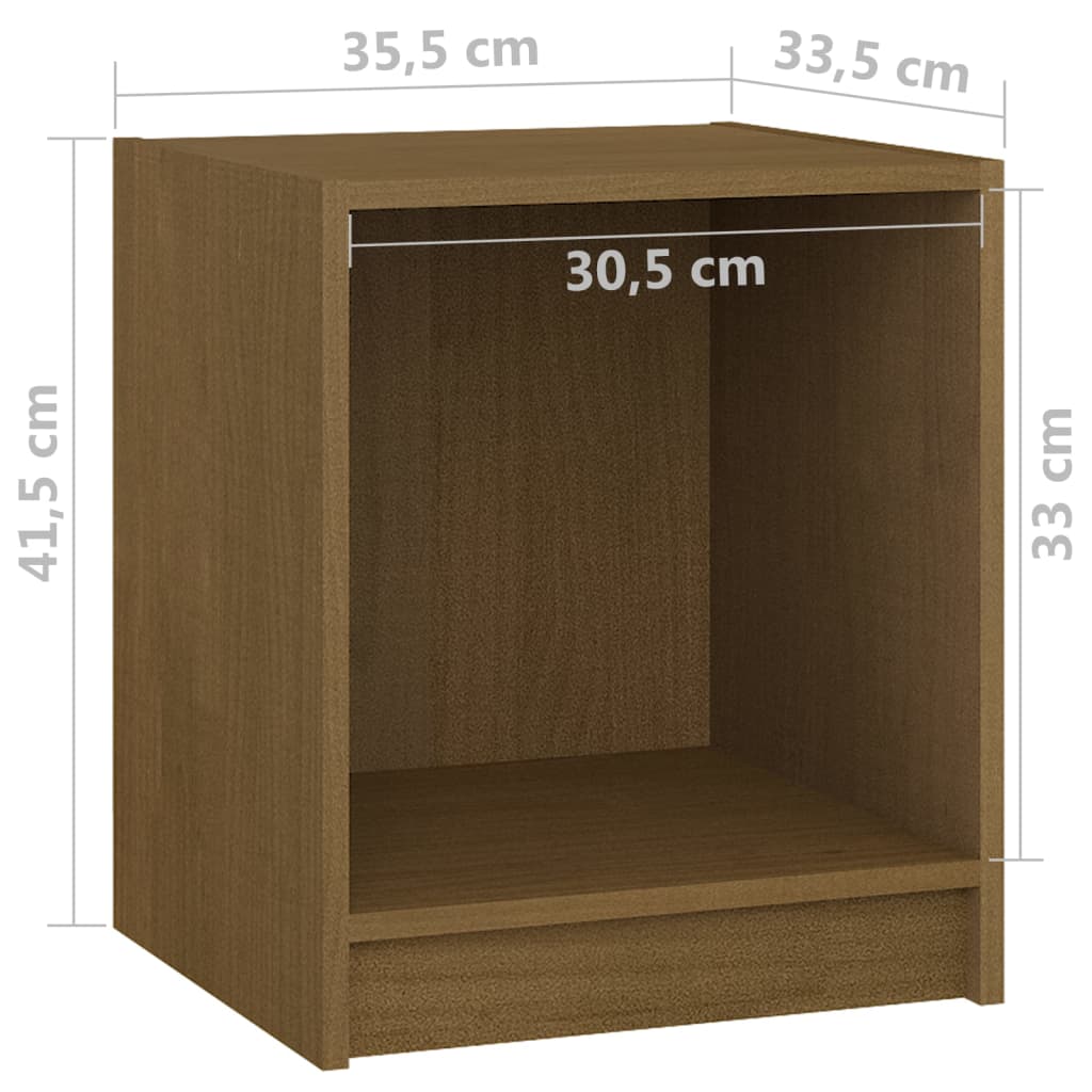 Comodini Marrone Ambra 2 pz 35,5x33,5x41,5 cm in Legno di Pino | homemem39